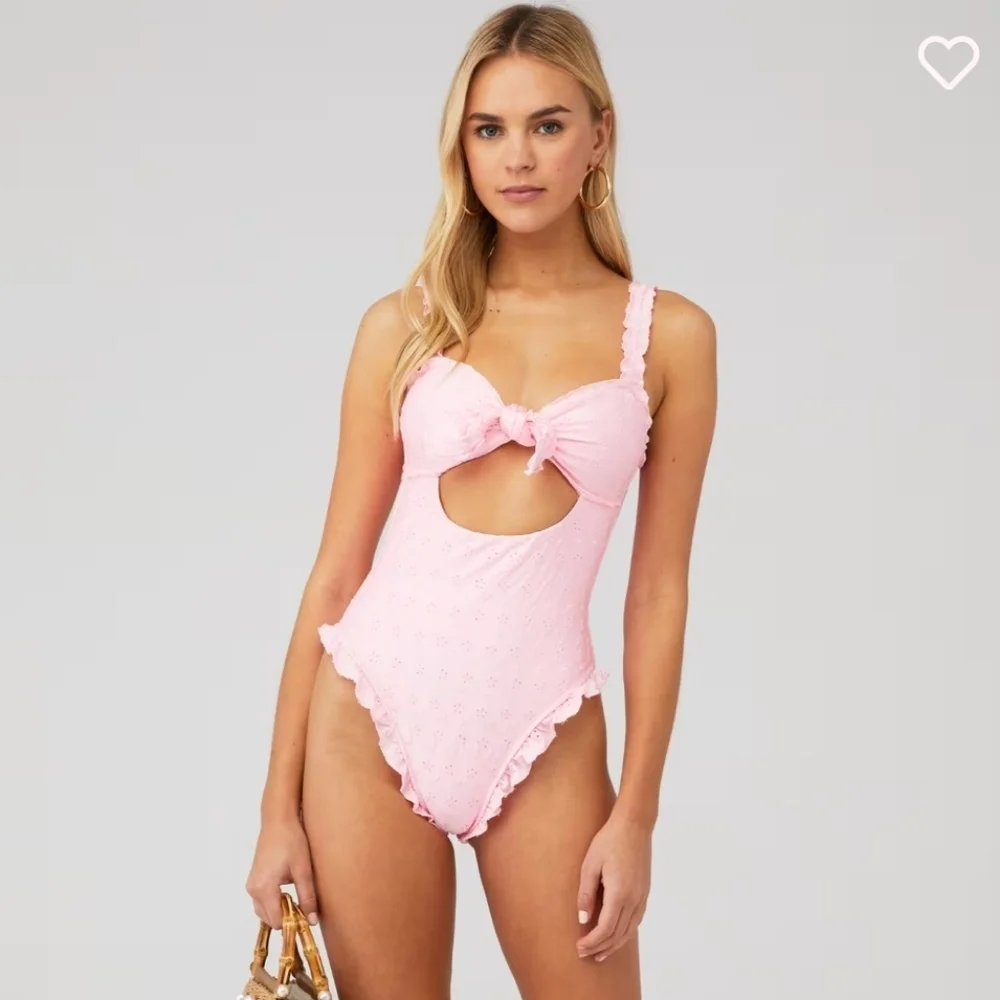 New!Frankie's‎ Bikinis Lucia Eyelet One Piece Swimsuit